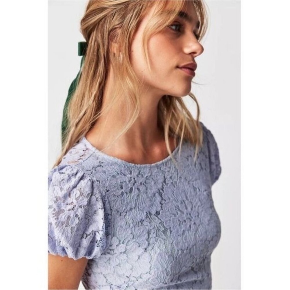 Free People Hailee Lace Mini Dress in Color Twinkling Perry, Size M - Picture 3 of 4